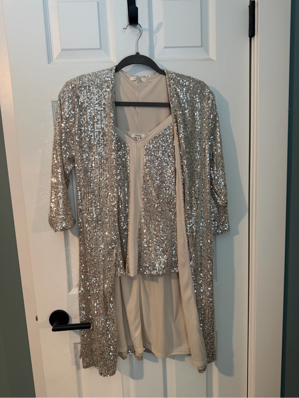 Maurices Gold Sequin Tanktop and Cardigan